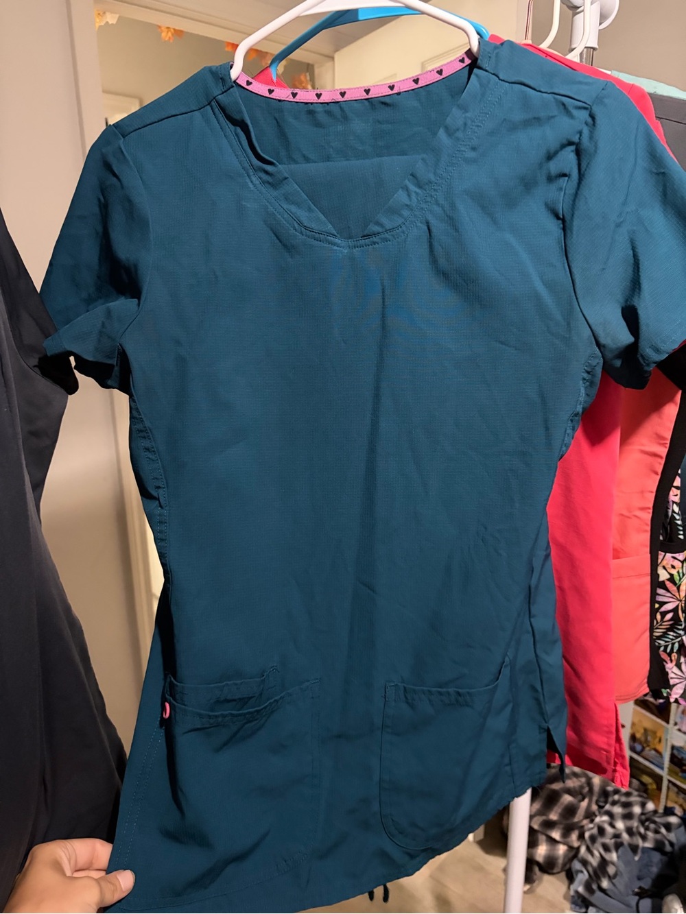 Heart and soul Teal V-Neck Scrub set